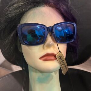 Vintage Anglo American Eyewear Stylish Blue Sunglasses with Blue lens